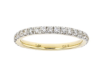 Picture of White Lab-Grown Diamond 14k Yellow Gold Eternity Band Ring 1.00ctw