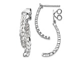 Rhodium Over 14K White Gold Lab Grown Diamond Front and Back Post Dangle Earrings