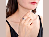 Lab Created Purple Sapphire Sterling Silver Open Design Solitaire Ring, 0.35ct