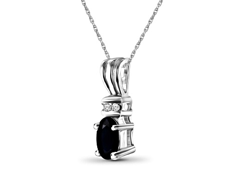 Black Sapphire Rhodium Over Sterling Silver Pendant with Chain 0.55ctw