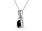 Black Sapphire Rhodium Over Sterling Silver Pendant with Chain 0.55ctw