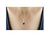 Black Sapphire Rhodium Over Sterling Silver Pendant with Chain 0.55ctw