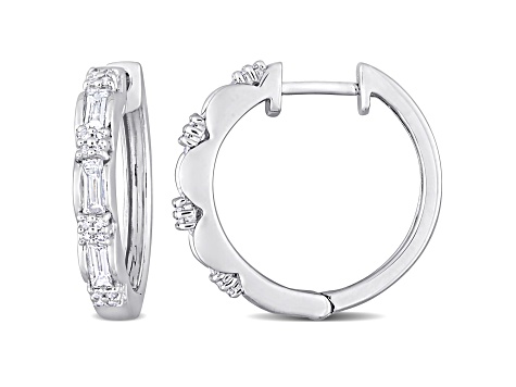 1ctw Diamond Vintage Hoop Earrings in Platinum