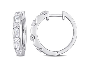 1ctw Diamond Vintage Hoop Earrings in Platinum
