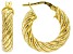 Judith Ripka Verona 14K Yellow Gold Clad 3/4" Twisted Hoop Earrings