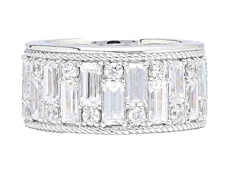 Judith Ripka 8.90ctw Bella Luce® Diamond Simulant Rhodium Over Sterling Silver Band Ring