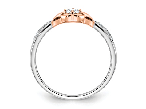 14K Two-tone White and Rose Gold First Promise Diamond Promise Ring 0.16ctw