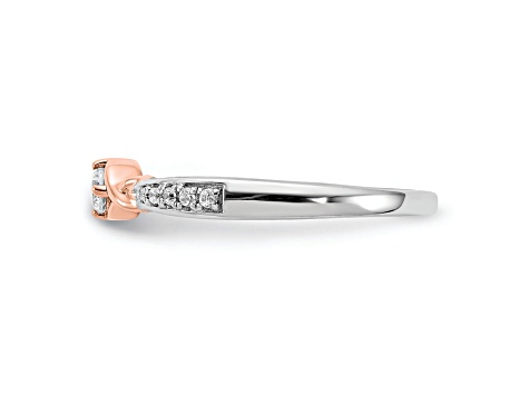 14K Two-tone White and Rose Gold First Promise Diamond Promise Ring 0.16ctw