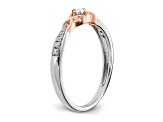 14K Two-tone White and Rose Gold First Promise Diamond Promise Ring 0.16ctw