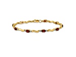 14k Yellow Gold and Rhodium Over 14k Yellow Gold Fancy Diamond and Garnet Bracelet