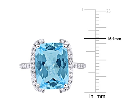 9.40ctw Sky Blue and White Topaz Cocktail Ring in Sterling Silver
