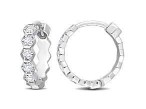 0.50ctw Diamond Hoop Earrings in 14K White Gold