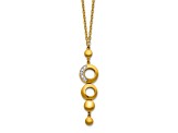 14K Yellow Gold Diamond Circles 18 Inch Drop Necklace