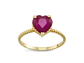 Heart Mahaleo® Ruby 10K Yellow Gold Twist Band Ring 2.50ctw