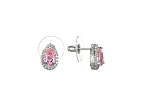 Pink and White Cubic Zirconia Platineve Earrings3.30ctw