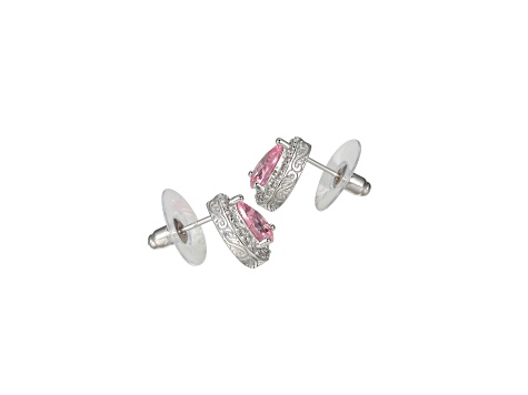 Pink and White Cubic Zirconia Platineve Earrings3.30ctw