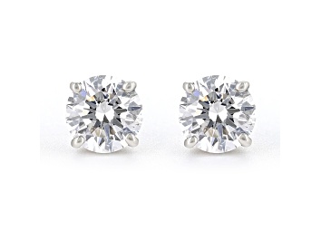 Picture of Round White IGI Certified Lab-Grown Diamond 18k White Gold Stud Earrings 1.50ctw