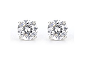 White IGI Certified Lab-Grown Diamond 18k White Gold Stud Earrings 1.50ctw