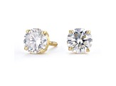 Certified White Lab-Grown Diamond E-F SI 18k Yellow Gold Stud Earrings 1.50ctw