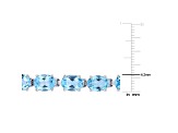 28.50ctw Oval-Cut Sky-Blue Topaz Tennis Bracelet in Rhodium Over Sterling Silver