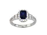 Lab Created Blue Sapphire Sterling Silver Ring 1.52ctw