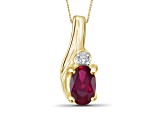 Red Ruby 14K Gold Over Sterling Silver Pendant with Chain 0.44ctw