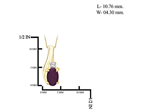 Red Ruby 14K Gold Over Sterling Silver Pendant with Chain 0.44ctw