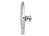 Rhodium Over Sterling Silver Polished Cubic Zirconia Circle Pin Brooch