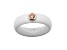 Caslique White Silicone Ring with pink Lab Grown Diamond in 14K Gold Bezel, 0.10ct
