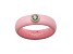 Caslique Sakura Pink Silicone Ring with Lab Grown Diamond in 14K Gold Bezel, 0.10ct