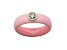 Caslique Sakura Pink Silicone Ring with Lab Grown Diamond in 14K Gold Bezel, 0.20ct