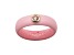 Caslique Sakura Pink Silicone Ring with pink Lab Grown Diamond in 14K Gold Bezel, 0.10ct
