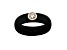 Caslique Black Silicone Ring with Lab Grown Diamond in 14K Gold Bezel, 0.20ct