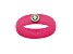 Caslique Hot Pink Silicone Ring with Lab Grown Diamond in 14K Gold Bezel, 0.10ct