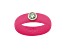 Caslique Hot Pink Silicone Ring with Lab Grown Diamond in 14K Gold Bezel, 0.20ct