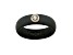 Caslique Stone Gray Silicone Ring with Lab Grown Diamond in 14K Gold Bezel, 0.10ct