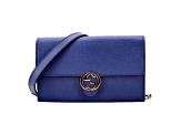 Gucci Blue Marmont GG Womens Leather Wallet on Chain Crossbody Bag
