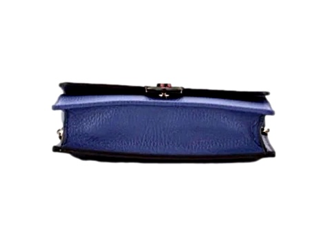Gucci Blue Marmont GG Womens Leather Wallet on Chain Crossbody Bag