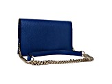 Gucci Blue Marmont GG Womens Leather Wallet on Chain Crossbody Bag