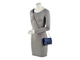 Gucci Blue Marmont GG Womens Leather Wallet on Chain Crossbody Bag