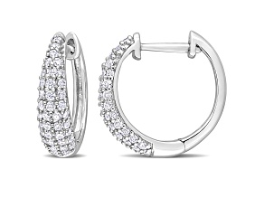 0.40ctw Created Moissanite Hoop Earrings in Sterling Silver