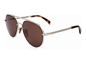 David Beckham Men's Palladium Aviator Frame / Brown Lenses Sunglasses