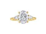 Oval White Lab Grown Diamond Ring 14K Yellow Gold 1.15ctw
