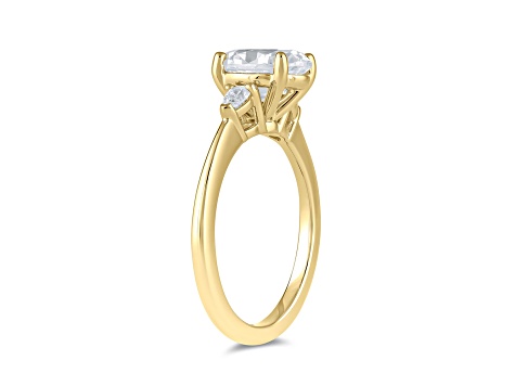 Oval White Lab Grown Diamond Ring 14K Yellow Gold 1.15ctw