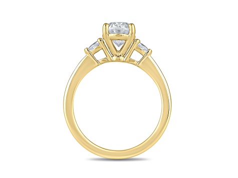 Oval White Lab Grown Diamond Ring 14K Yellow Gold 1.15ctw