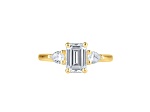 Emerald Cut White Lab Grown Diamond Ring 14K Yellow Gold 1.15ctw