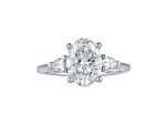 Oval White Lab Grown Diamond Ring 14K White Gold 1.65ctw