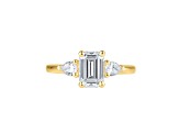 Emerald Cut White Lab Grown Diamond Ring 14K Yellow Gold 2.15ctw