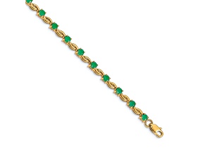 14k Yellow Gold Emerald Bracelet