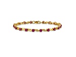 14k Yellow Gold Oval Ruby Bracelet